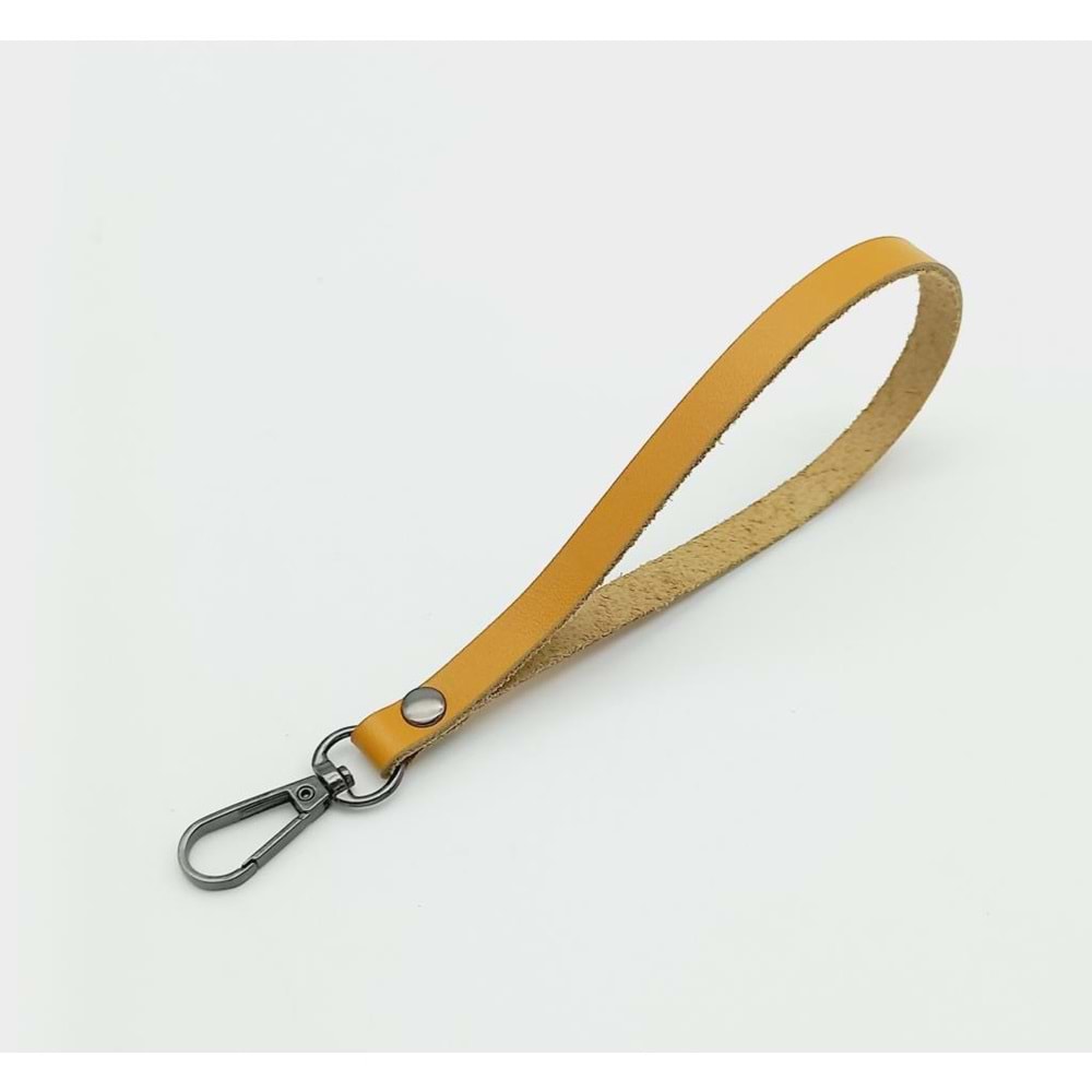 Çanta Aksesuar Gerçek Deri Hardal Renk Elcik Füme Metalli