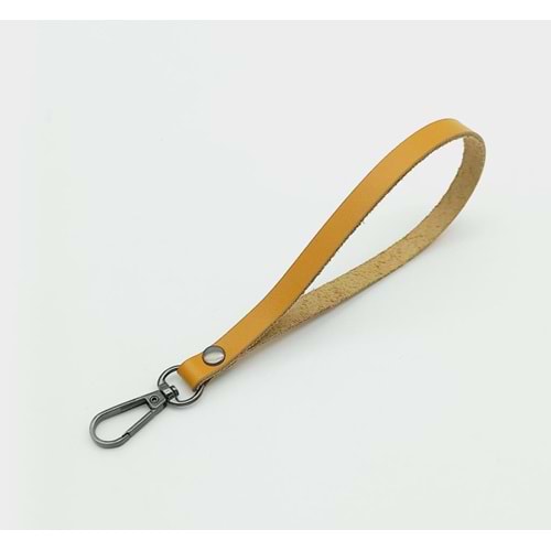 Çanta Aksesuar Gerçek Deri Hardal Renk Elcik Füme Metalli