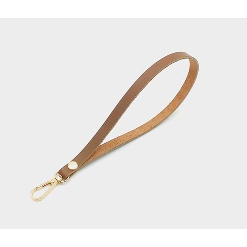 Çanta Aksesuar Gerçek Deri Sütlü Kahve Renk Elcik Light Gold Metalli