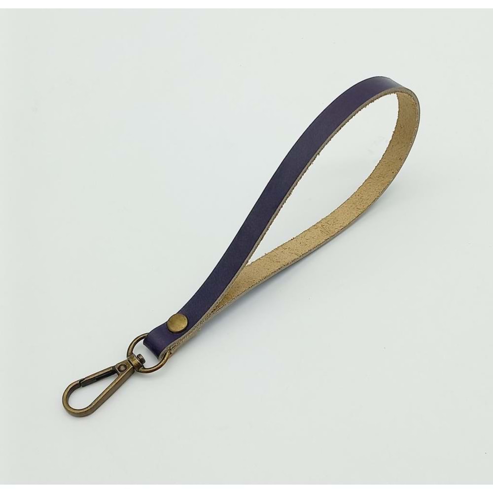 Çanta Aksesuar Gerçek Deri Mor Renk Elcik Antik Metalli