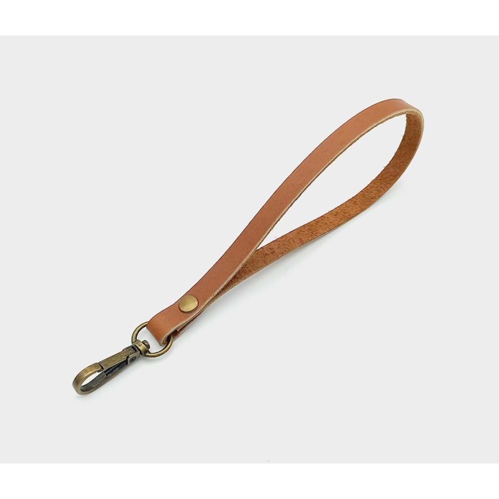 Çanta Aksesuar Gerçek Deri Taba Renk Elcik Antik Metalli