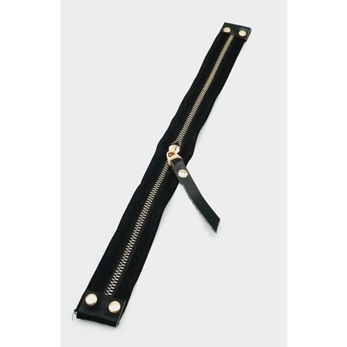 Çanta Aksesuar Stobu Gerçek Derili Siyah Fermuar Light Gold Metal