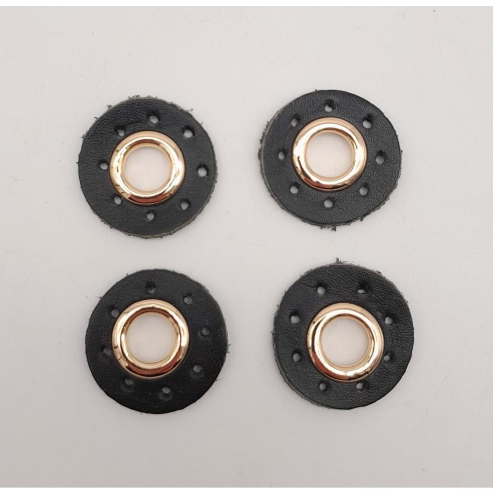 Çanta Aksesuar Siyah Gerçek Derili 4 lü Kuşgözü Light Gold