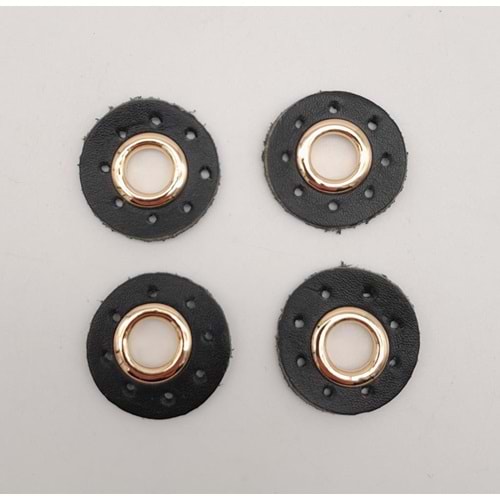 Çanta Aksesuar Siyah Gerçek Derili 4 lü Kuşgözü Light Gold