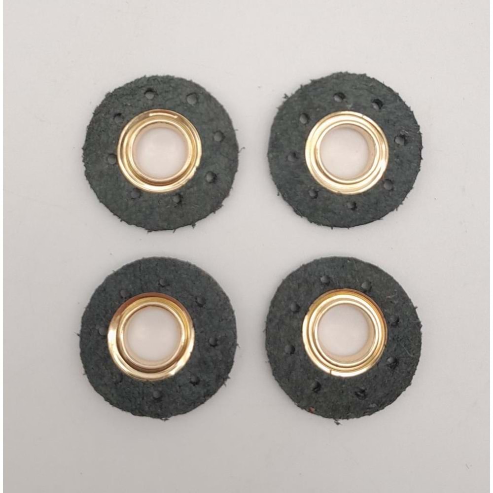 Çanta Aksesuar Siyah Gerçek Derili 4 lü Kuşgözü Light Gold