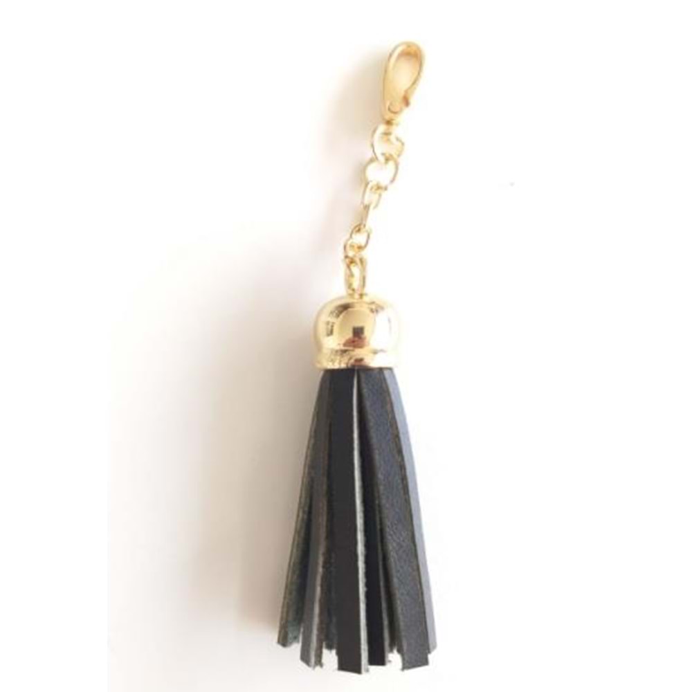 Çanta Aksesuar Gerçek Deri Kovanlı Püskül Siyah Renk