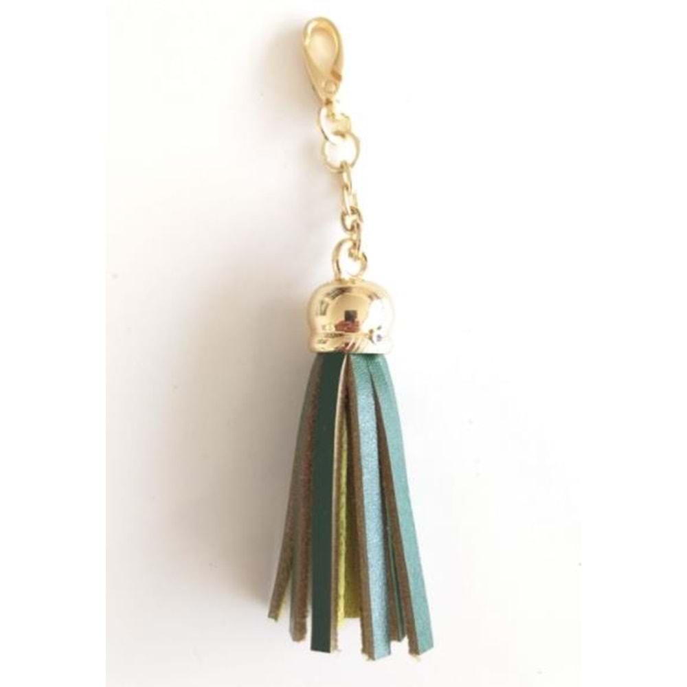 Çanta Aksesuar Gerçek Deri Kovanlı Püskül Yeşil Renk