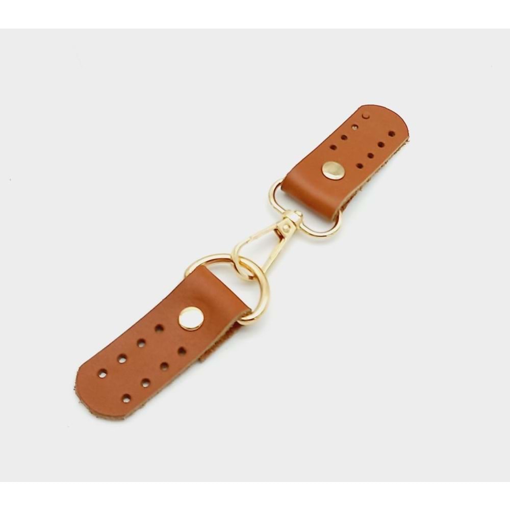 Çanta Aksesuar Gerçek Deri Kancalı Böce (Kilit) Taba Light Gold Metalli