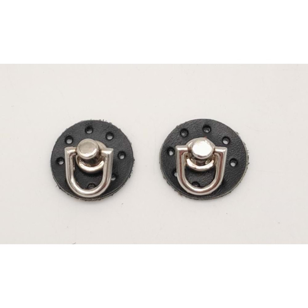 Çanta Aksesuar Siyah Renk Gerçek Deri Çift Küp Askı Gümüş Metal