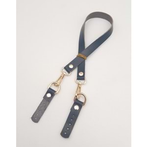 Çanta Aksesuar Lacivert Renk 60x1.5 cm Gerçek Deri Çanta Sapı Light Gold Metalli
