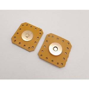 Çanta Aksesuar Hardal Gerçek Derili Kare Mıknatıslı Çıtçıt Light Gold Metalli