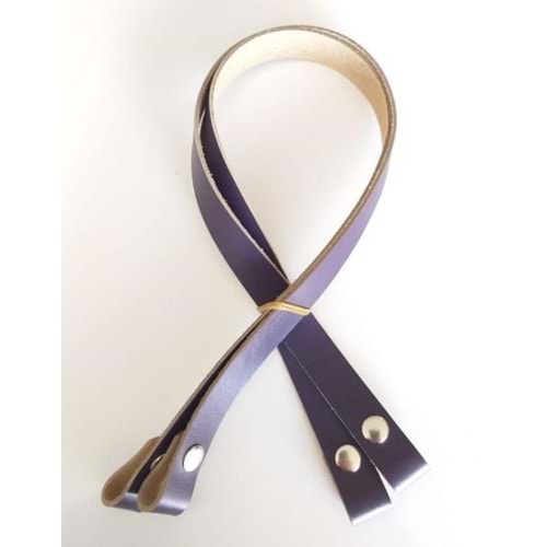 Çanta Aksesuar Gerçek Deri Çıtçıtlı Sap Mor