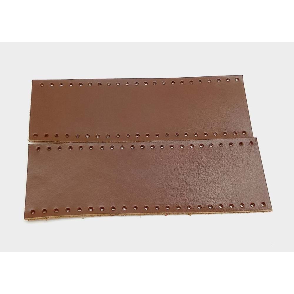 Çanta Aksesuar Kızıl Kahve Gerçek Deri Tutma Sapı 18X6 Cm Simit Sap