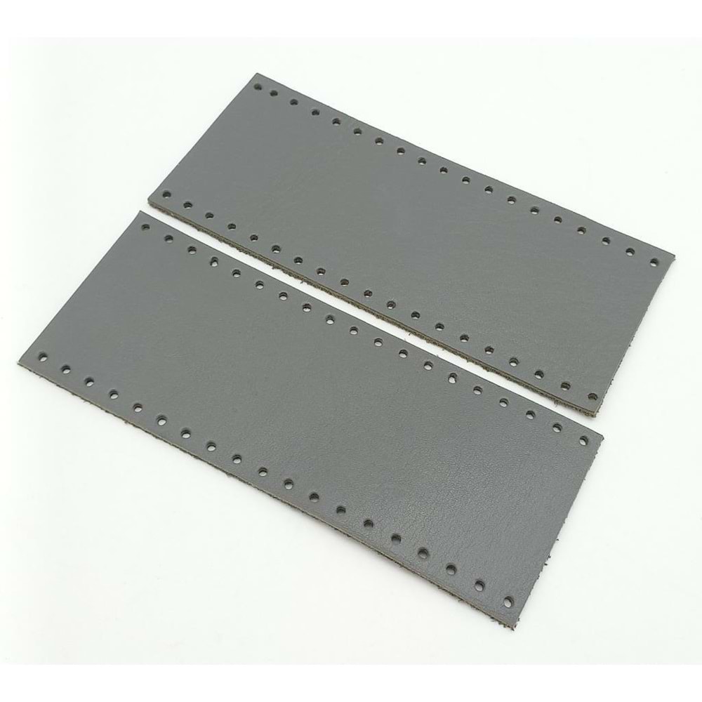 Çanta Aksesuar Gri Gerçek Deri Tutma Sapı 15X6 Cm Simit Sap