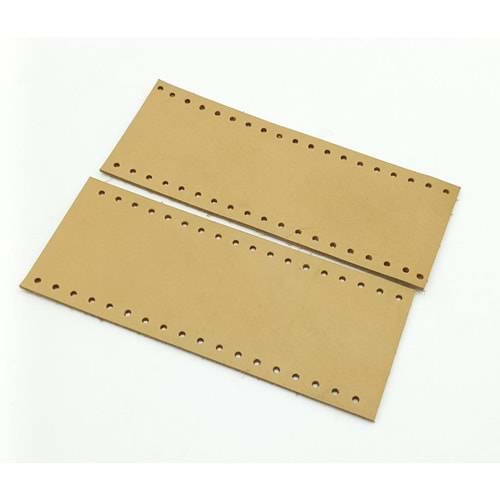 Çanta Aksesuar Ham Doğal Renk Gerçek Deri Tutma Sapı 15X6 Cm Simit Sap