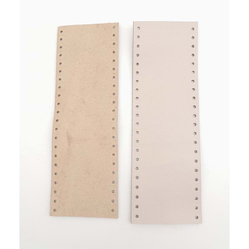 Çanta Aksesuar Bej Gerçek Deri Tutma Sapı 18X6 Cm Simit Sap