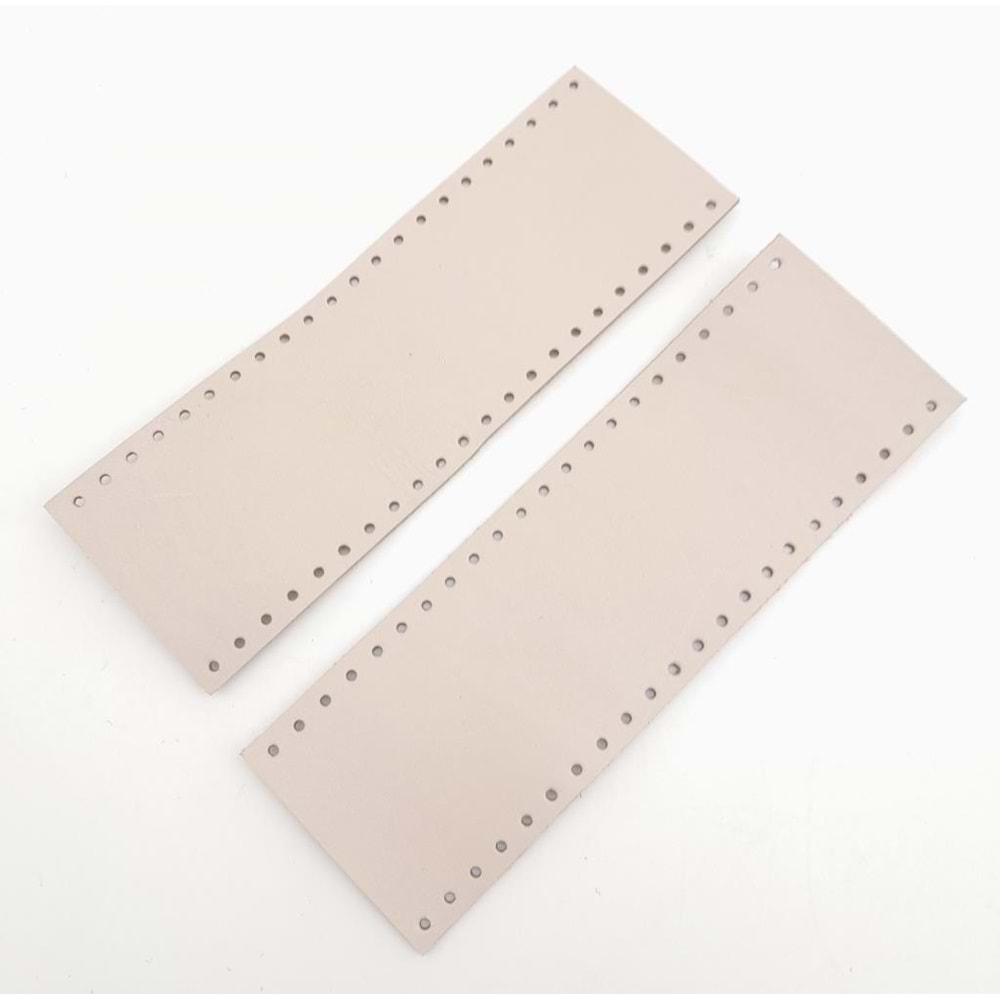 Çanta Aksesuar Bej Gerçek Deri Tutma Sapı 18X6 Cm Simit Sap