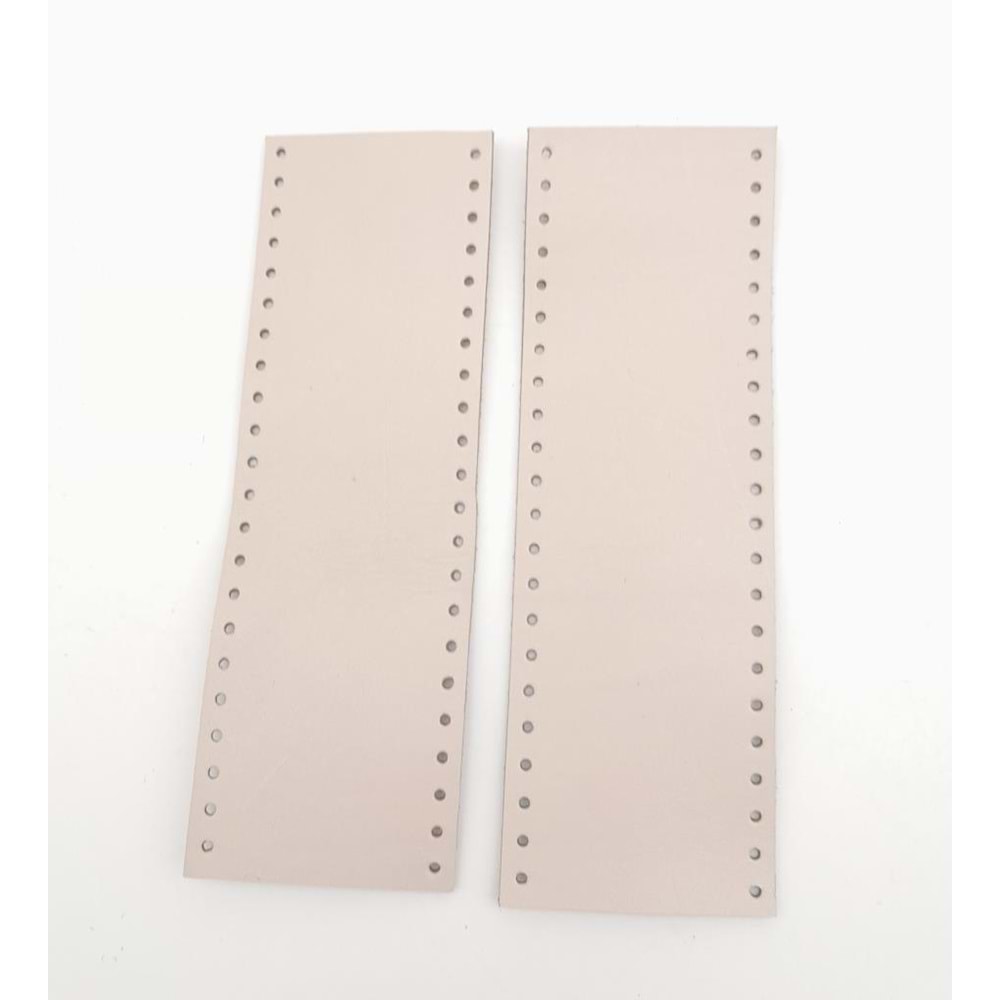 Çanta Aksesuar Bej Gerçek Deri Tutma Sapı 15X6 Cm Simit Sap