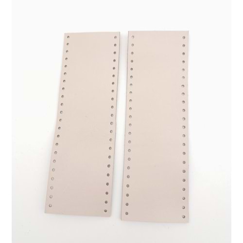 Çanta Aksesuar Bej Gerçek Deri Tutma Sapı 15X6 Cm Simit Sap