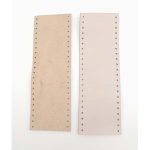 Çanta Aksesuar Bej Gerçek Deri Tutma Sapı 15X6 Cm Simit Sap