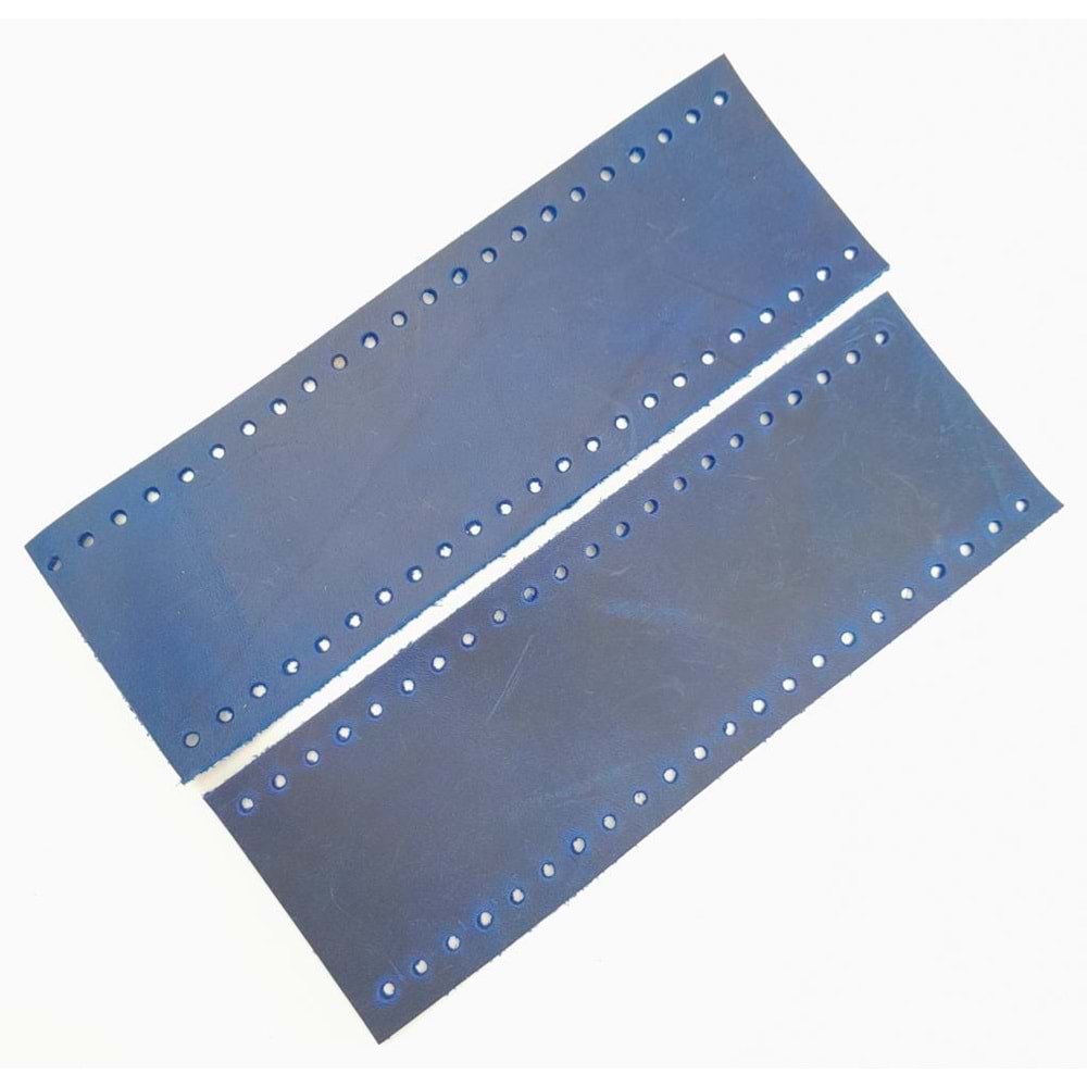 Çanta Aksesuar Crazy Oil Saks Mavi Gerçek Deri Tutma Sapı 18X6 Cm Simit Sap