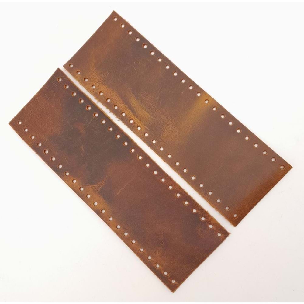 Çanta Aksesuar Crazy Oil Hardal Gerçek Deri Tutma Sapı 18X6 Cm Simit Sap