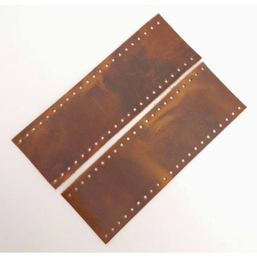 Çanta Aksesuar Crazy Oil Hardal Gerçek Deri Tutma Sapı 18X6 Cm Simit Sap