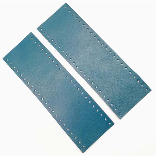 Çanta Aksesuar Turkuaz Gerçek Deri Tutma Sapı 18X6 Cm Simit Sap