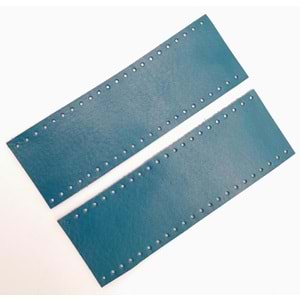 Çanta Aksesuar Turkuaz Gerçek Deri Tutma Sapı 18X6 Cm Simit Sap