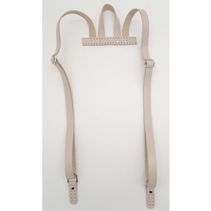 Çanta Aksesuar Bej Gerçek Deri Sırt Çanta Sapı Gümüş Metalli