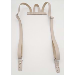 Çanta Aksesuar Bej Gerçek Deri Sırt Çanta Sapı Gümüş Metalli