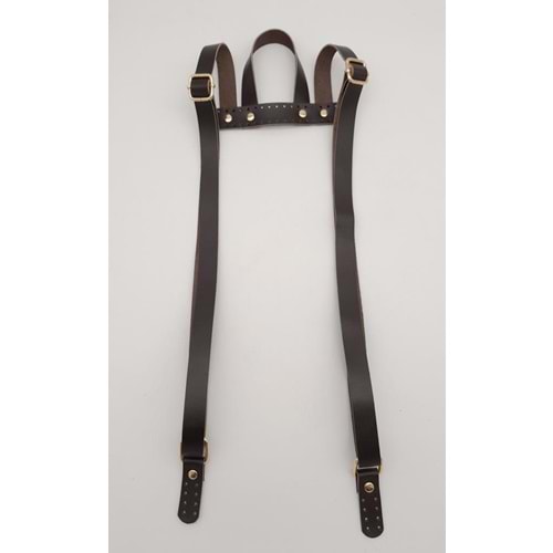 Çanta Aksesuar Gerçek Deri Kahverengi Sırt Çanta Sapı Light Gold Metalli