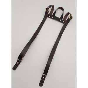 Çanta Aksesuar Gerçek Deri Kahverengi Sırt Çanta Sapı Light Gold Metalli