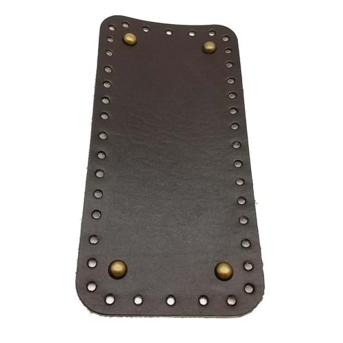 Çanta Aksesuar Gerçek Deri Koyu Kahve 25X12 cm Dikdörtgen Antik Metalli Çanta Tabanı
