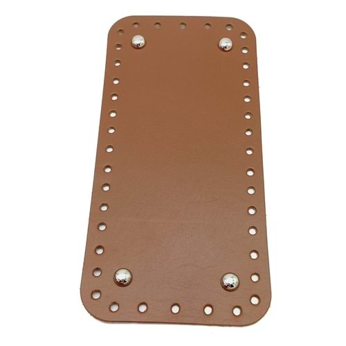 Çanta Aksesuar Gerçek Deri Sütlü Kahve 25X12 cm Dikdörtgen Gümüş Metalli Çanta Tabanı