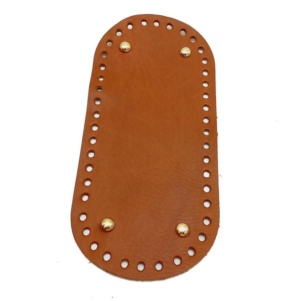 Çanta Aksesuar Gerçek Deri Taba 25X12 cm Oval Light Gold Metalli Çanta Tabanı