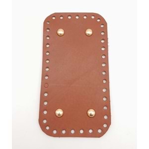 Çanta Aksesuar Gerçek Deri Taba 15X8 cm Dikdörtgen Light Gold Metalli Çanta Tabanı