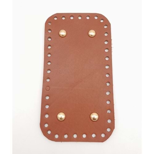 Çanta Aksesuar Gerçek Deri Taba 15X8 cm Dikdörtgen Light Gold Metalli Çanta Tabanı