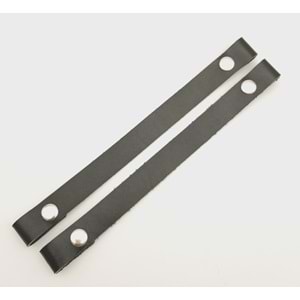 Çanta Aksesuar 30 cm Gerçek Deri Siyah Renk Çıtçıtlı Sap Gümüş Metalli