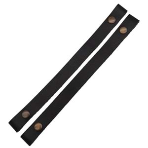 Çanta Aksesuar 30 cm Gerçek Deri Siyah Renk Çıtçıtlı Sap Antik Metalli