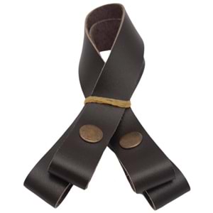 Çanta Aksesuar 30 cm Gerçek Deri Koyu Kahverengi Çıtçıtlı Sap Antik Metalli