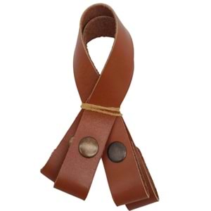 Çanta Aksesuar 30 cm Gerçek Deri Taba Renk Çıtçıtlı Sap Antik Metalli