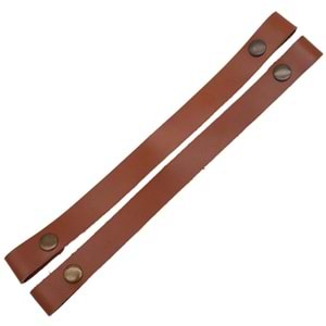 Çanta Aksesuar 30 cm Gerçek Deri Taba Renk Çıtçıtlı Sap Antik Metalli