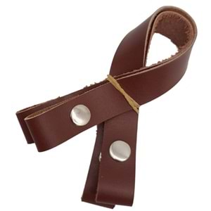 Çanta Aksesuar 30 cm Gerçek Deri Kızıl Kahve Renk Çıtçıtlı Sap Gümüş Metalli