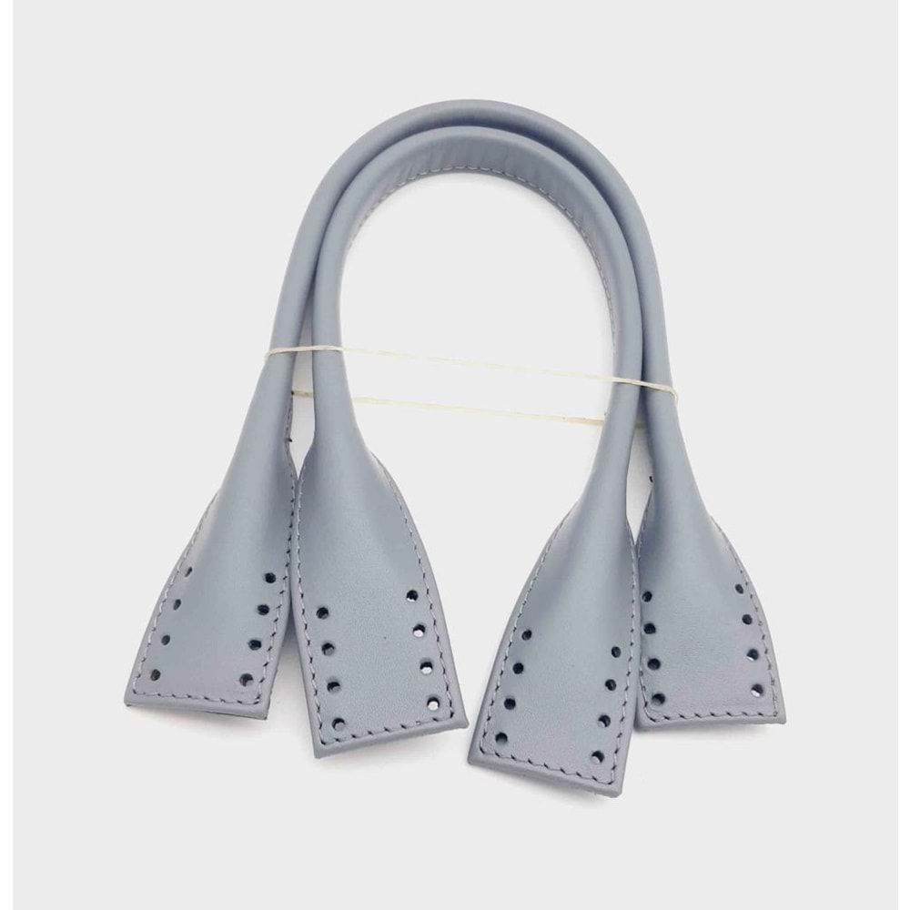 Çanta Aksesuar Gerçek Deri Kısa Pelikan Model Çanta Sapı Gri Renk