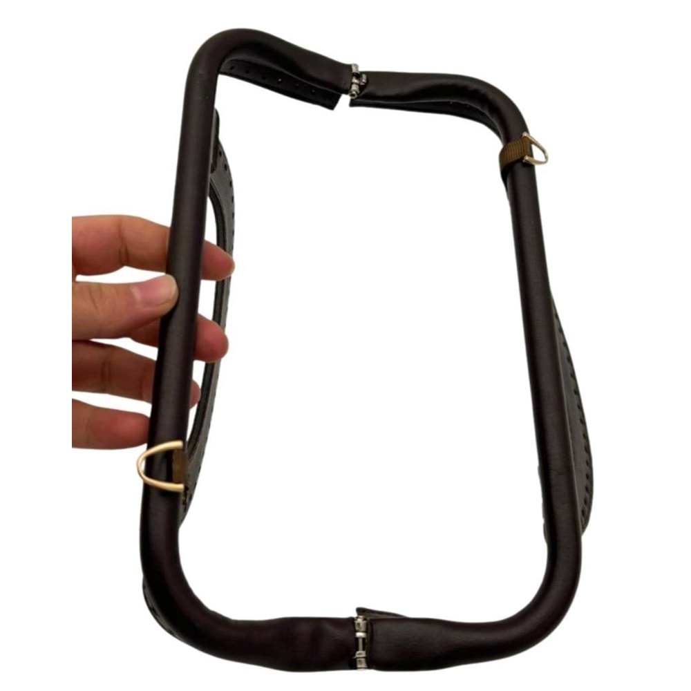 Çanta Aksesuar 25 cm Suni Derili Koyu Kahve Renk Gizli Çanta Bursu Yeni Model