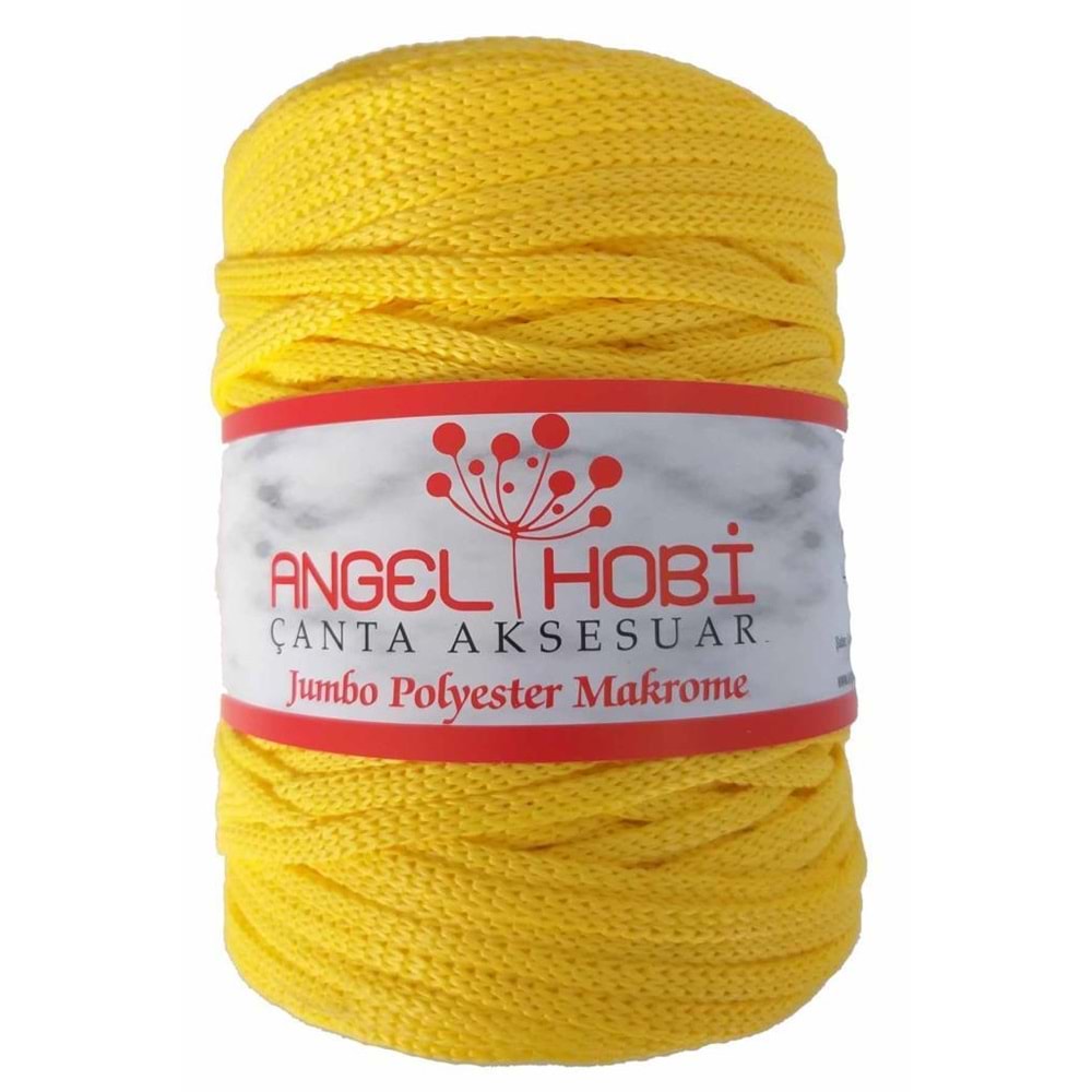 Çanta Aksesuar Sarı Renk 5 Mm Jumbo Polyester Makrome No:4