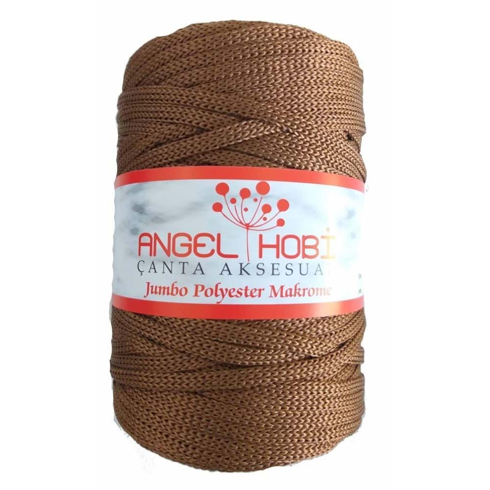 Çanta Aksesuar Soft Kahve renk 5 mm jumbo polyester makrome NO:6