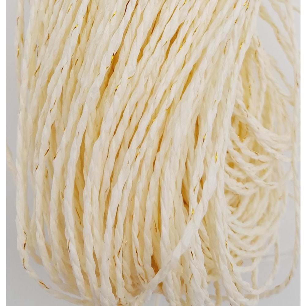 Çanta Aksesuar Simli Kağıt İp Krem Renk 400 gr