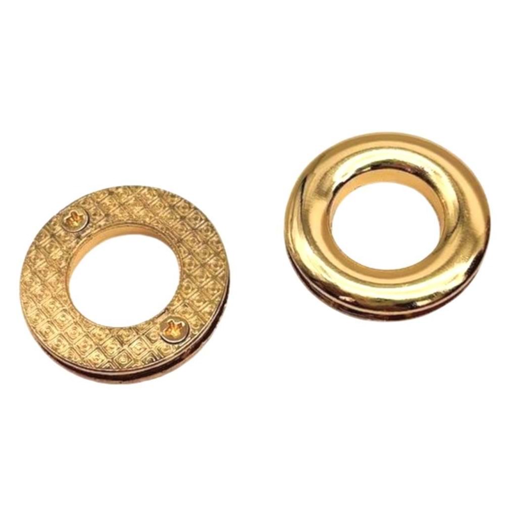 Çanta Aksesuar Light Gold Renk Yuvarlak Vidalı Kuş Gözü 2 Adet (İç ölçüsü 1.8 cm, Dış Ölçüsü 3.2 cm )